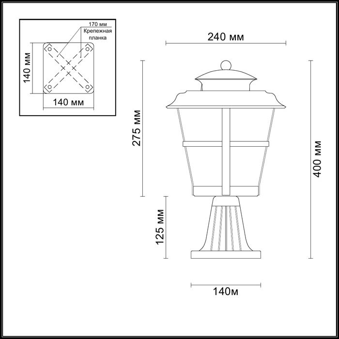 Уличный светильник Odeon Light Aletti 4052/1B