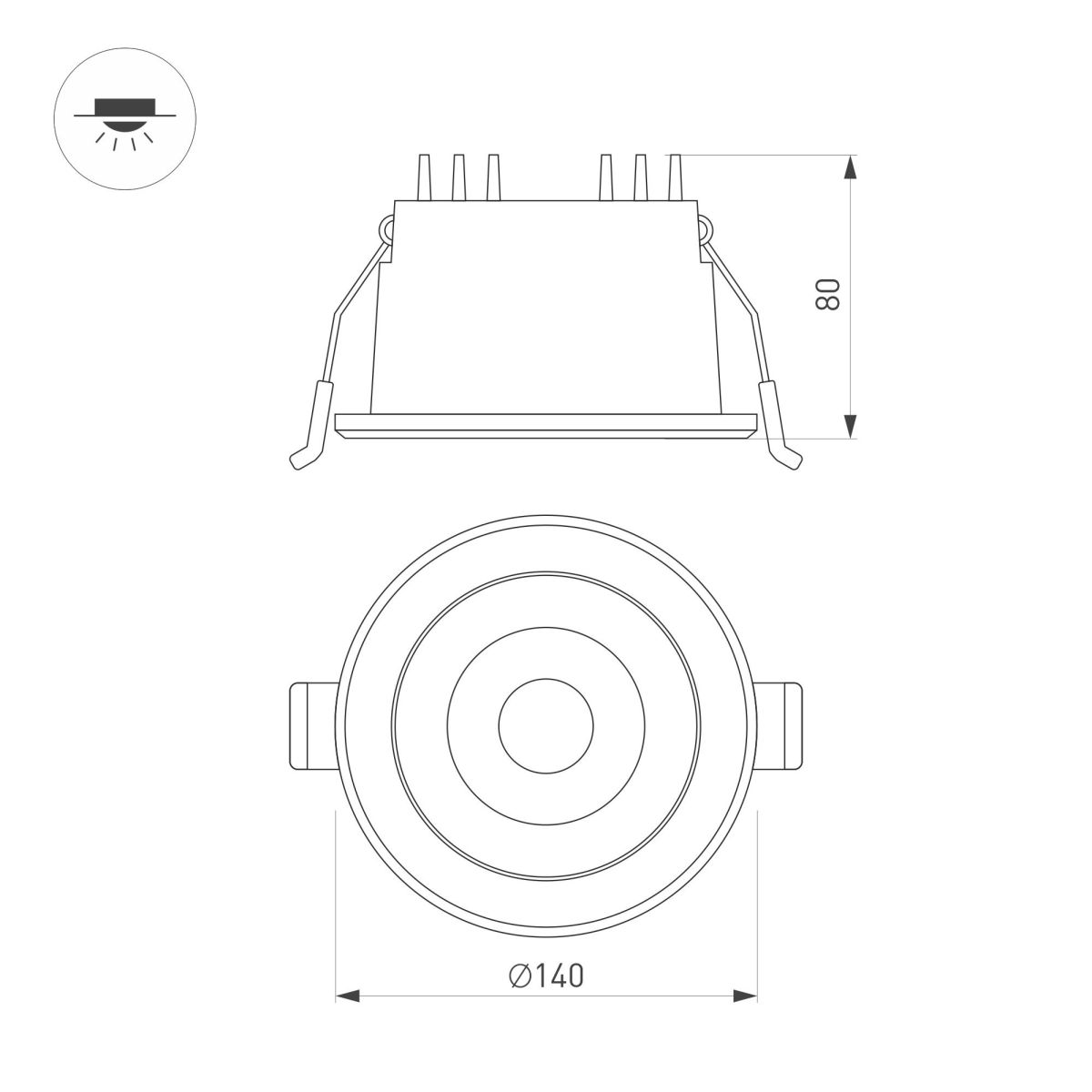 Встраиваемый светильник Arlight MS-ALORA-BUILT-R140-12W Day4000-MIX 048092