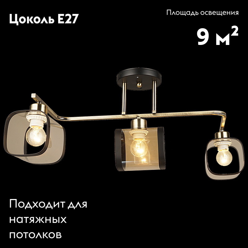 Потолочная люстра Reluce 04226-0.3-03 AB+BK