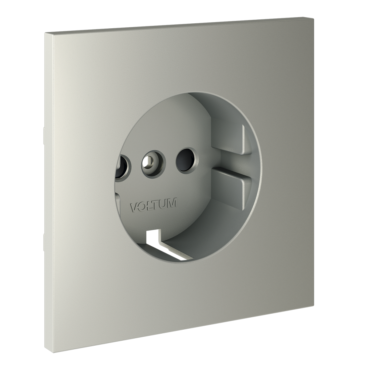 Накладка для розетки с заземлением и защитными шторками Voltum S70 (сталь) VLS000705