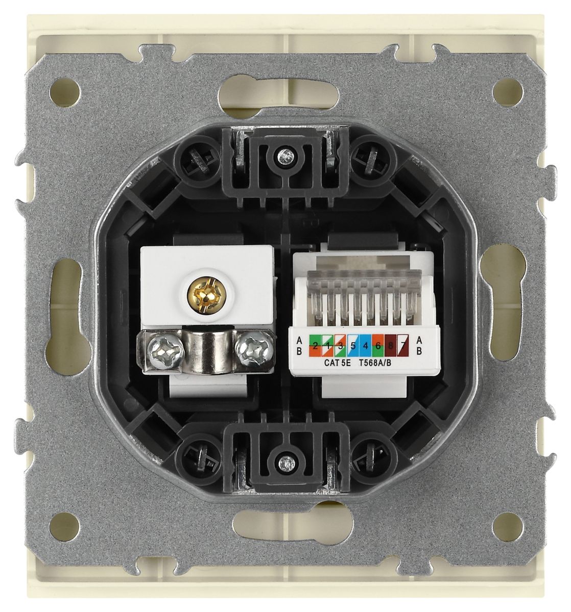 Розетка Эра Arktik 16-3110-02 комбинированная RJ45+TV слоновая кость Б0070495