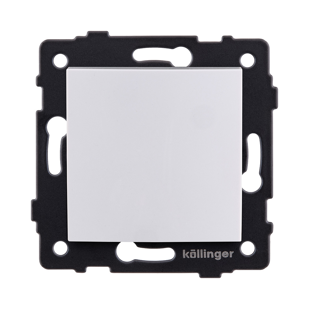 Выключатель 1-клавишный проходной 10А/250В, изогнутый, белый Kollinger REA-R-003WH для Aspekt, Eleganz, Reflex