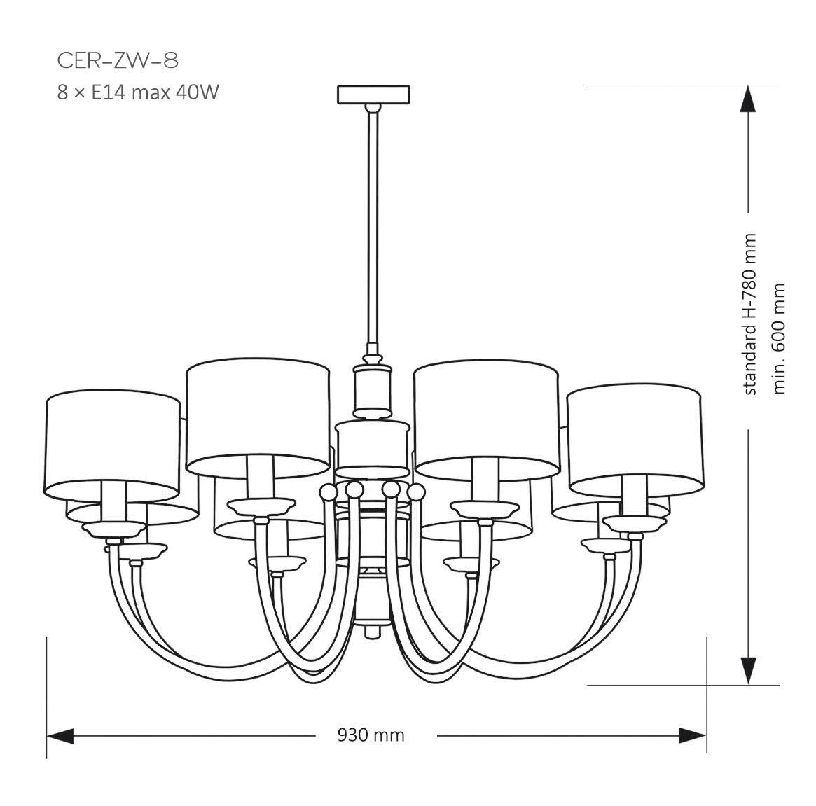 Подвесная люстра Kutek Mood Cero CER-ZW-8 (N)