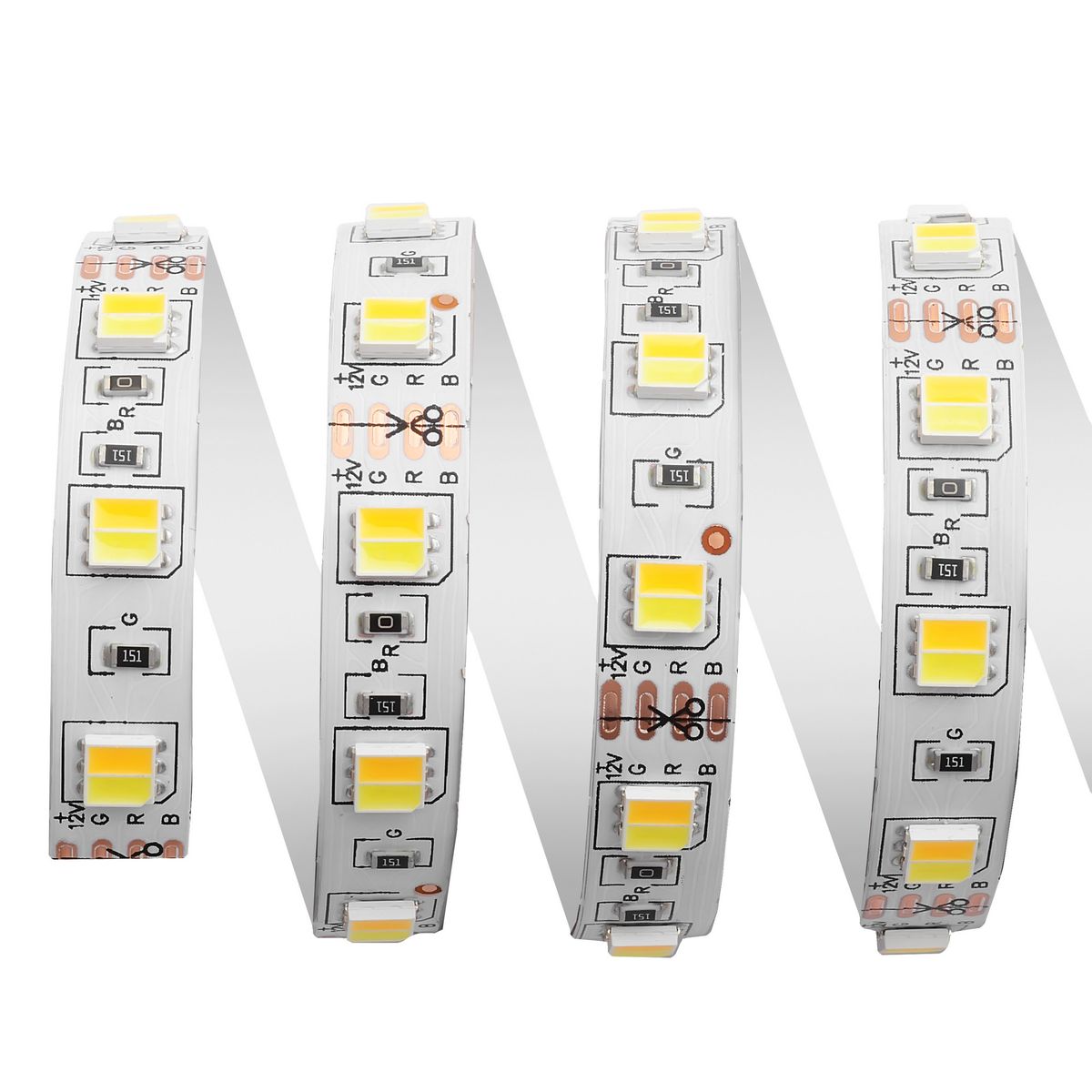 Светодиодная лента Apeyron 12В СТ 14,4Вт/м smd5050 60д/м IP20 700Лм/м 5м 3000К+6500К 00-116