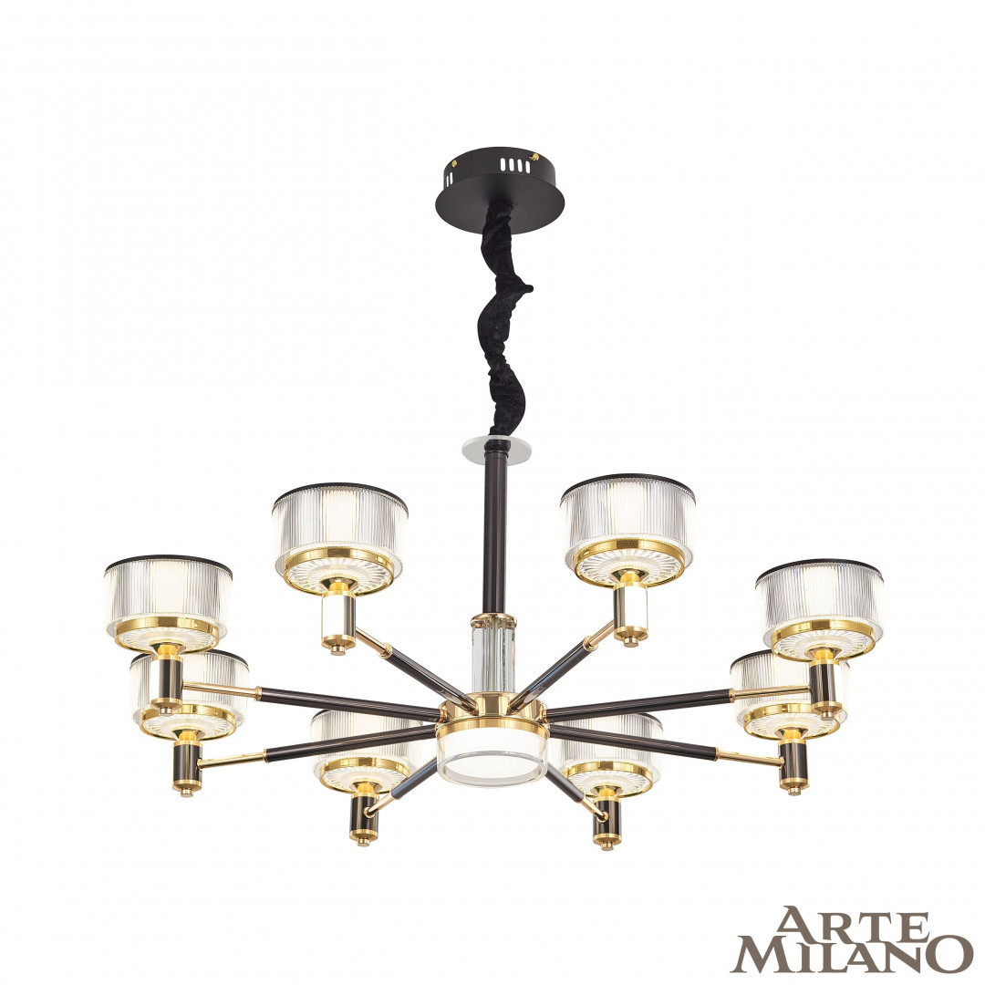 Подвесная led люстра Arte Milano Neapolis 276210/8 BK/GD