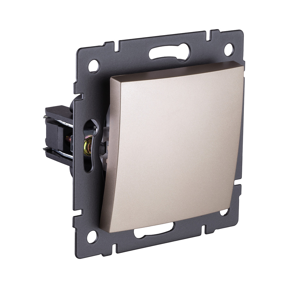 Выключатель 1-клавишный 10А/250В, изогнутый, золотой Kollinger REA-R-001GD для Aspekt, Eleganz, Reflex