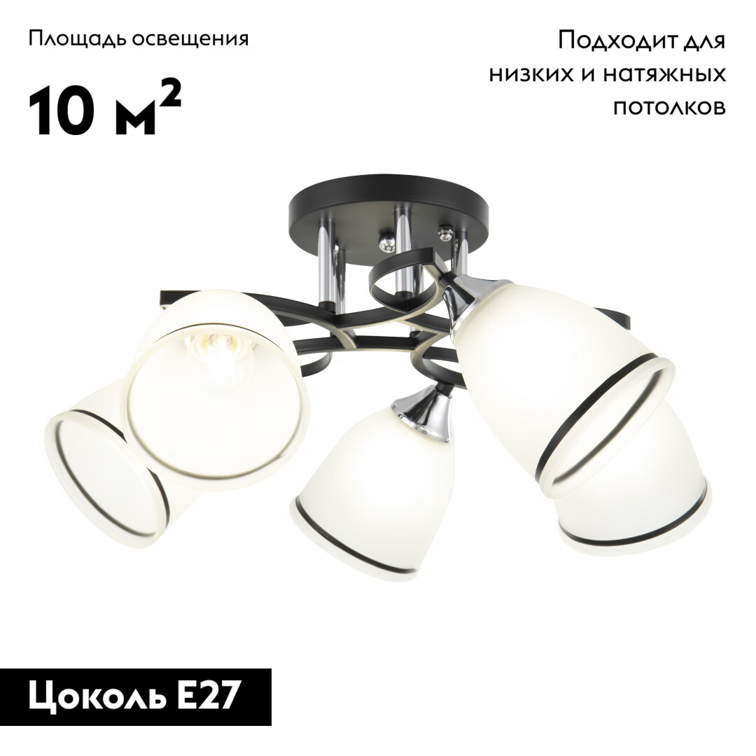 Потолочная люстра Arte Milano Amalfi 325885/5A BK+CR