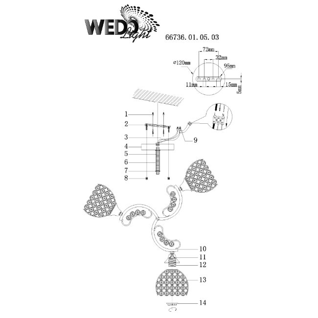 Люстра на штанге Wedo Light Innesta 66736.01.05.03