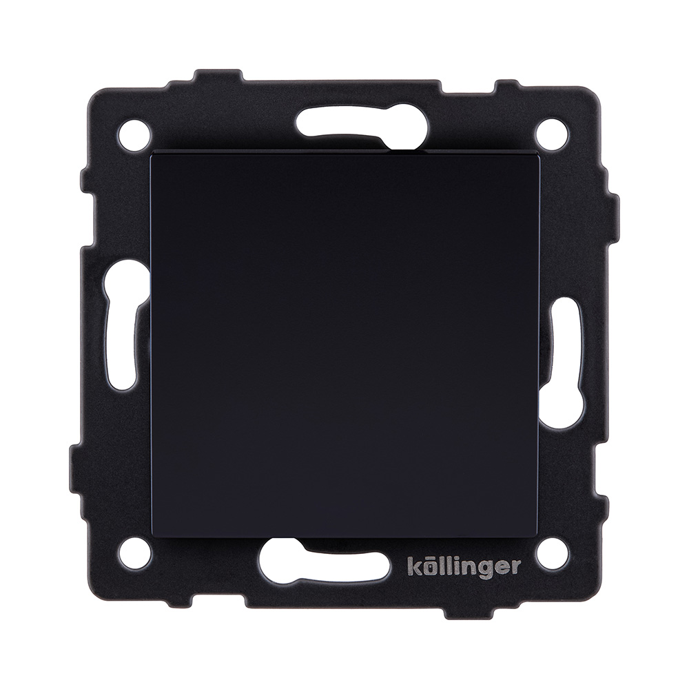 Выключатель 1-клавишный 10А/250В, черный Kollinger REA-S-001BK для Aspekt, Eleganz, Reflex