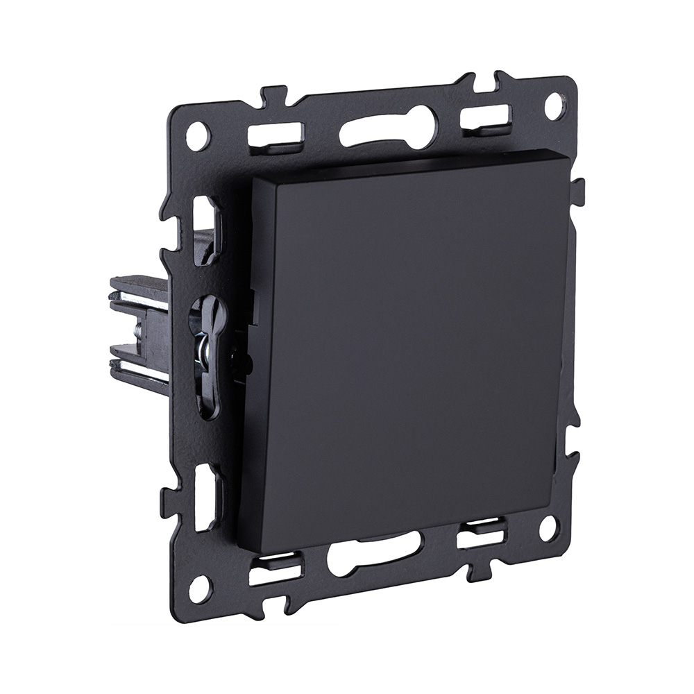 Выключатель 1-клавишный 10А/250В, черный Kollinger Asthetik AS-001BK