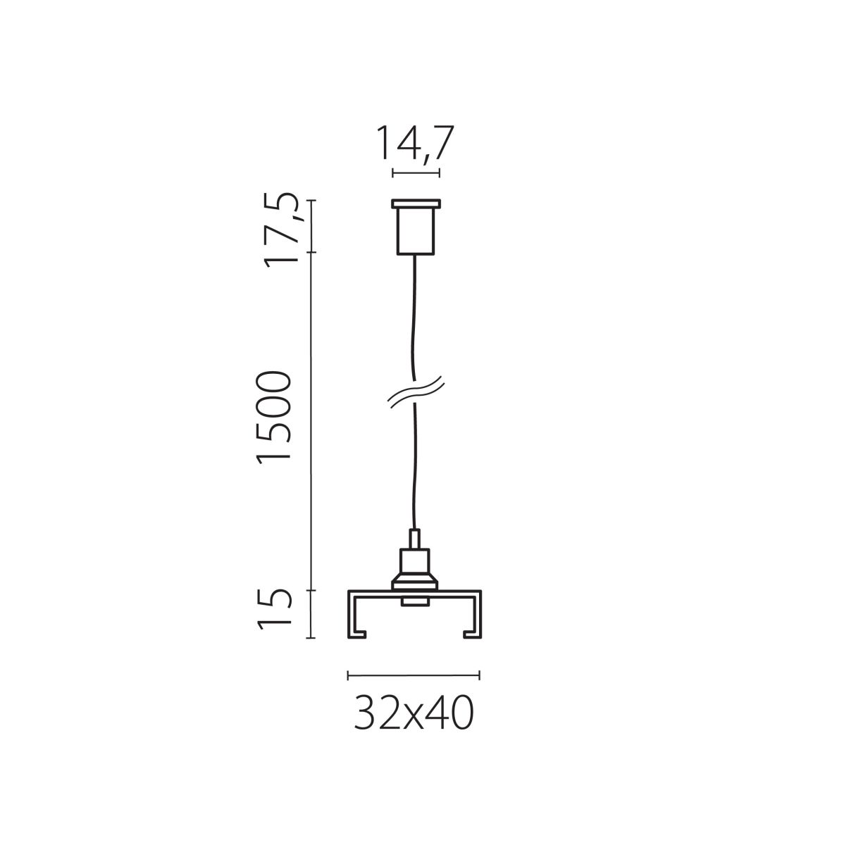 Подвес скрытый тип D к шинопроводу 5040xx-(F)/(R) 1,5 м Quattro Lightstar 504177-FR2