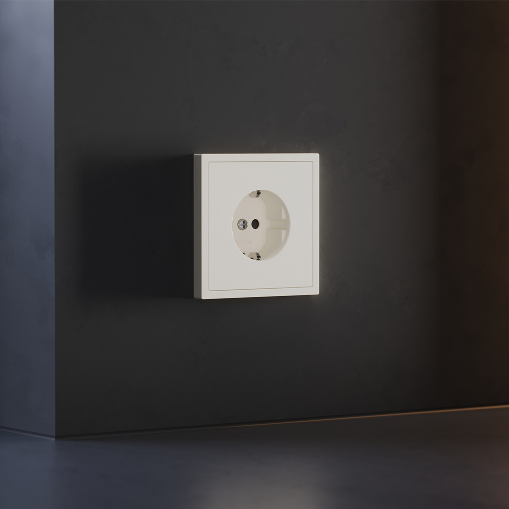 Накладка для розетки с заземлением и защитными шторками Voltum S70 (хлопок) VLS000713