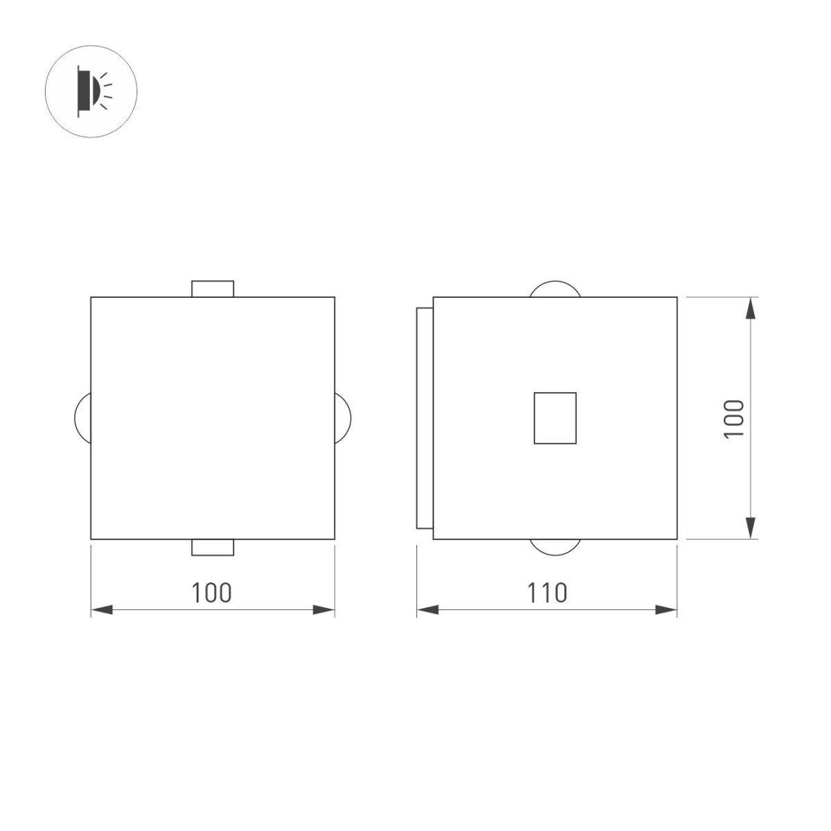 Уличный настенный светильник Arlight LGD-VERSATI-4x3W Warm3000 (Черный, 4x3 deg, 230V) (IP65 Металл) 063928