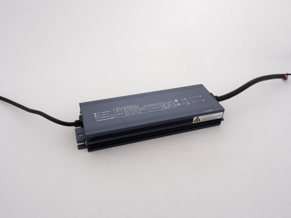 Блок питания LEDS POWER 300Вт 12В IP67 алюминий SLIM 003122