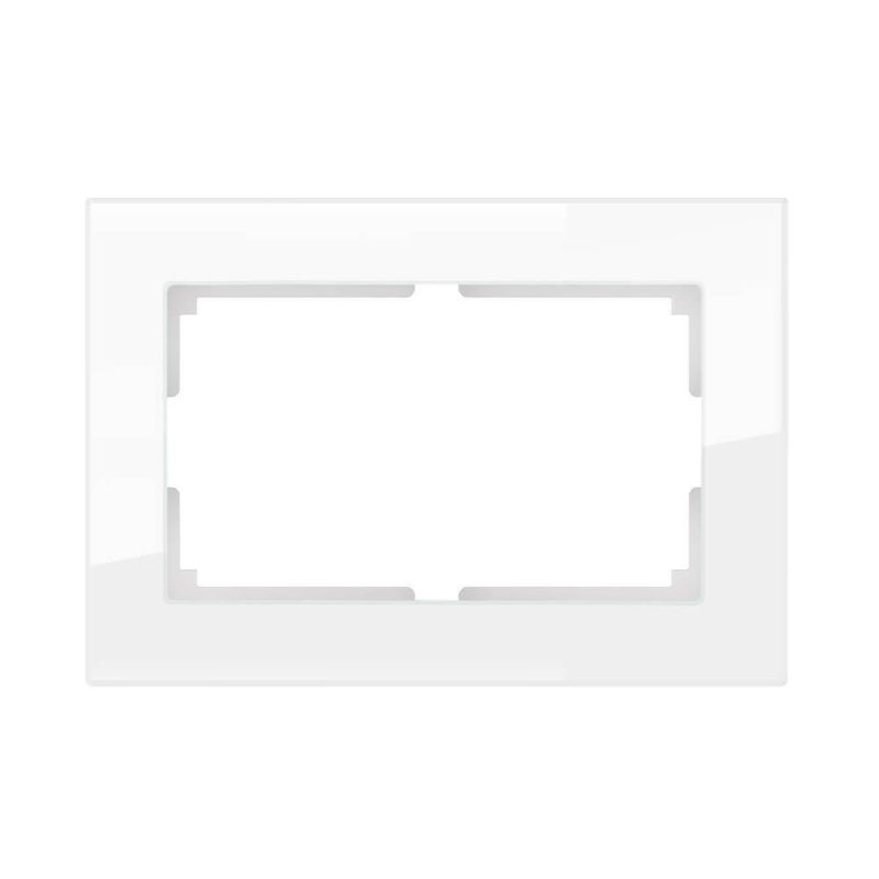 Рамка Werkel Favorit для двойной розетки белый стекло WL01-Frame-01-DBL 4690389073120
