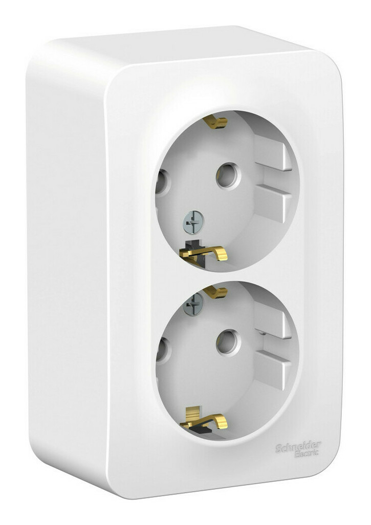 Розетка 2-ая с/з без шторок 16А, 250В, изолир. Пластина Systeme Electric Blanca наруж Бел BLNRA010211