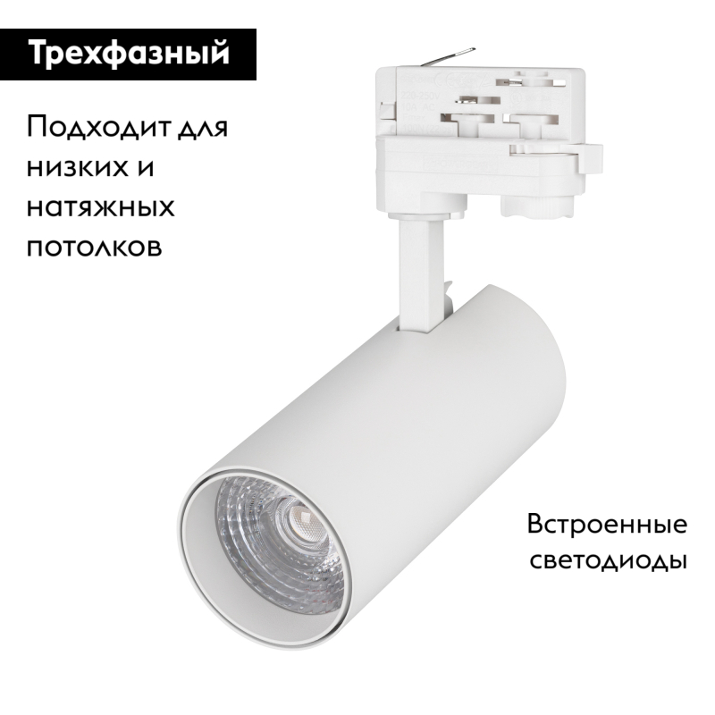 Трековый светильник Arlight LGD-Gera-4TR-R74-20W Cool SP7500-Fish 032460