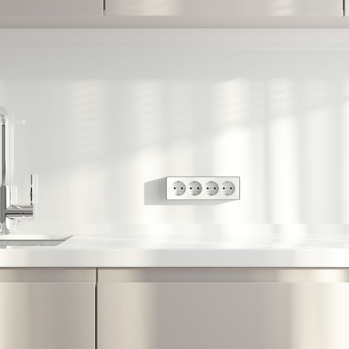 Розетка четверная с заземлением и шторками Werkel Gallant (белый) W5072210 4690389218002 a071252