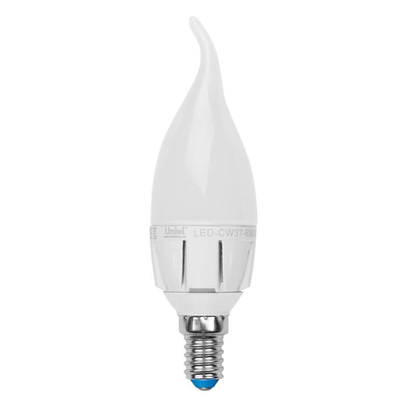 Лампа светодиодная диммируемая (08692) Uniel E14 6W 4500K матовая LED-CW37-6W/NW/E14/FR/DIM