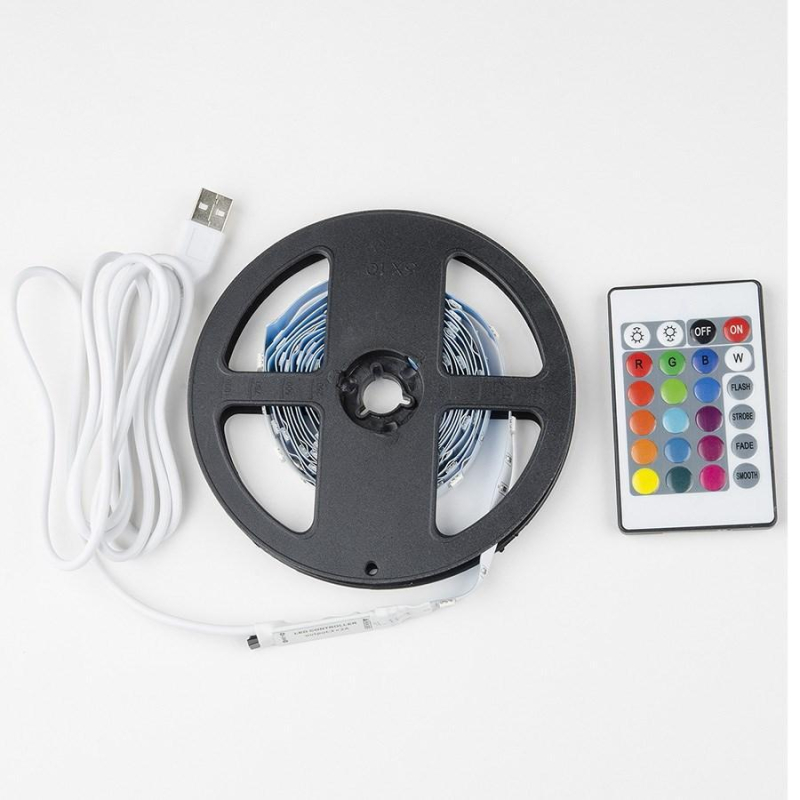 Светодиодная лента (UL-00007534) Uniel 4W/m  RGB 3M ULS-U12 3M/RGB/1.5M/USB/RC IP20 RUA02C24
