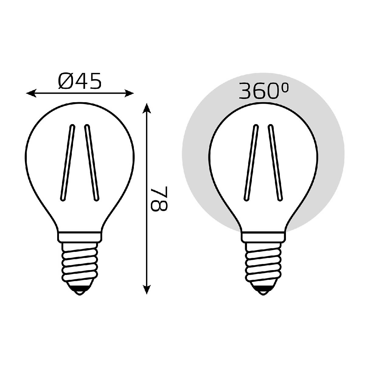 Лампа светодиодная Gauss Basic Filament E14 5,5W 2700K 1051116T