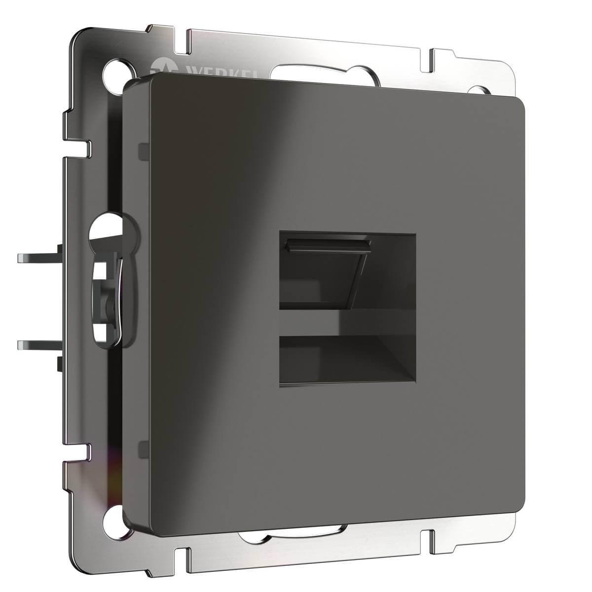 Розетка Ethernet RJ-45 Werkel серо-коричневая WL07-RJ-45 4690389086601