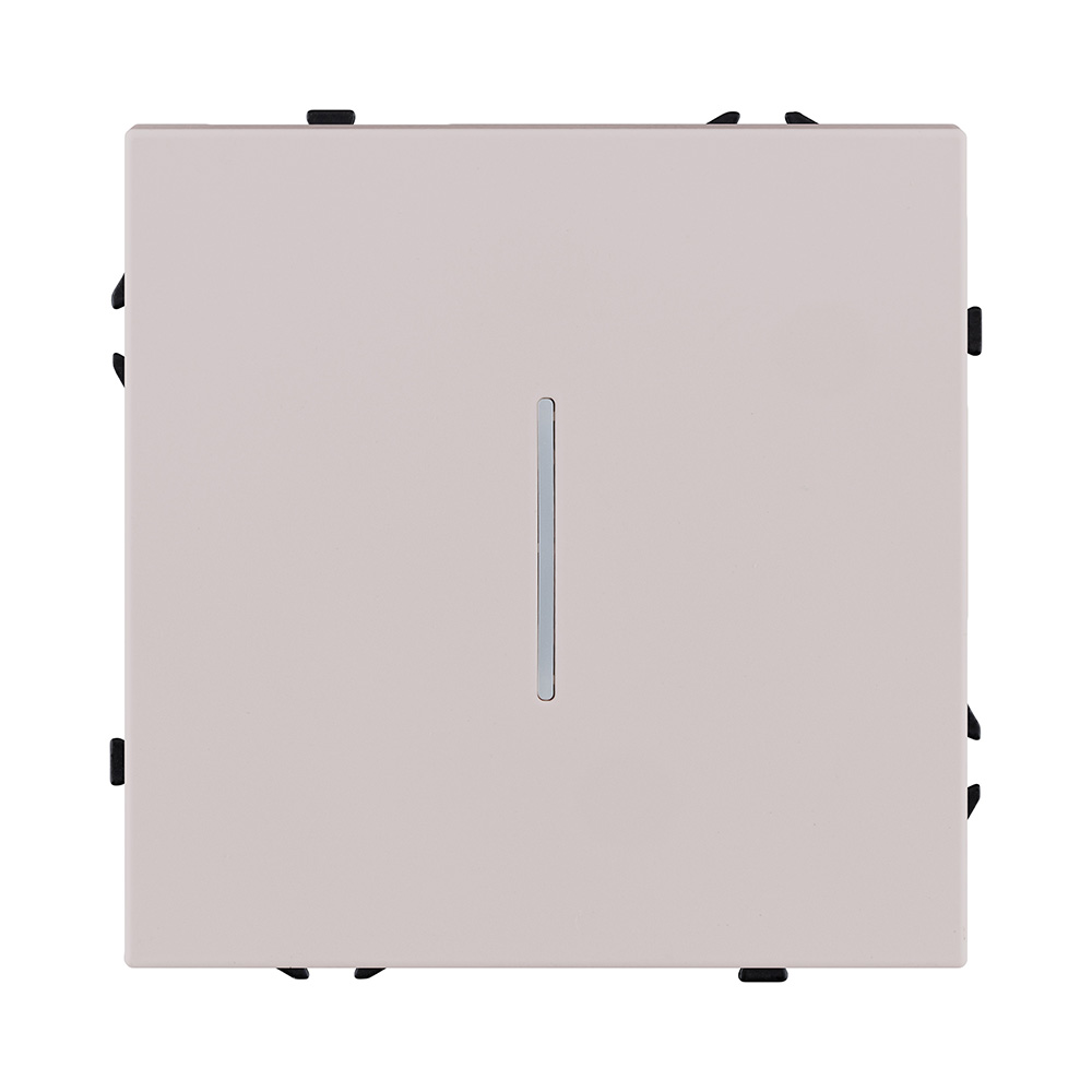 Выключатель 1-клавишный проходной 10А/250В с LED подсветкой, кашемир матовый Kollinger Eclipse EC-008CM