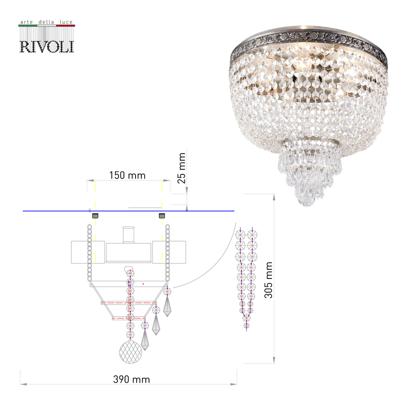 Потолочная люстра Rivoli Benita 1038-305 Б0052473
