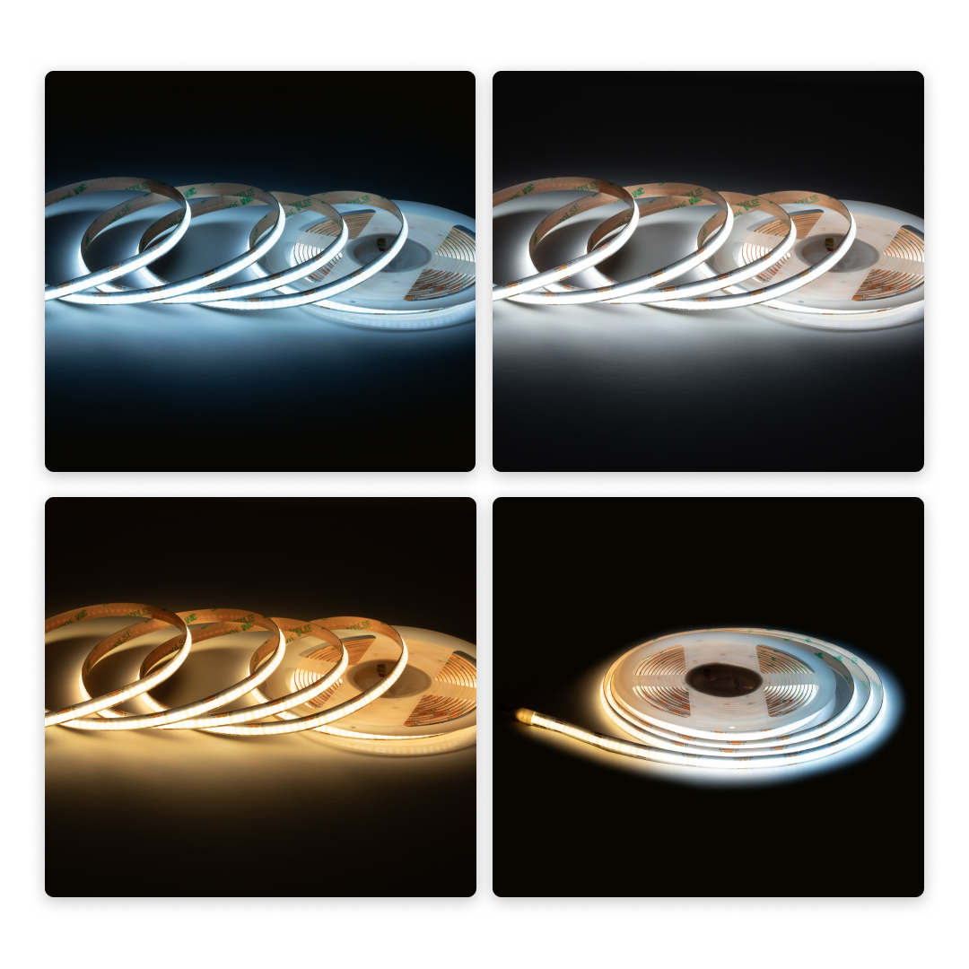 Светодиодная лента Apeyron 24В, 10 Вт/м, COB CCT, 560д/м, IP20, 900лм/м CRI 90+, 3000К+6500К 00-492