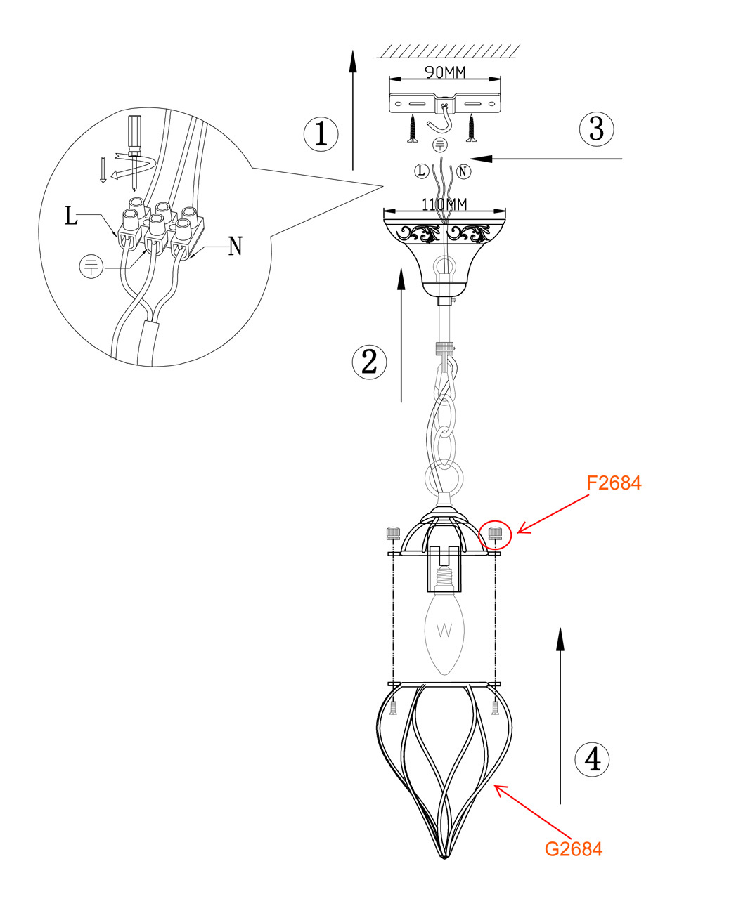 Подвесной светильник Odeon Light Nargiz 2684/1