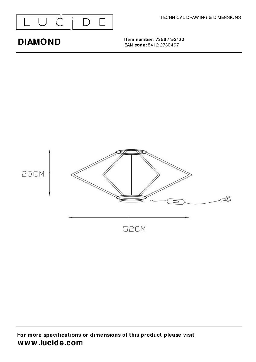 Настольная лампа Lucide Diamond 73507/52/02