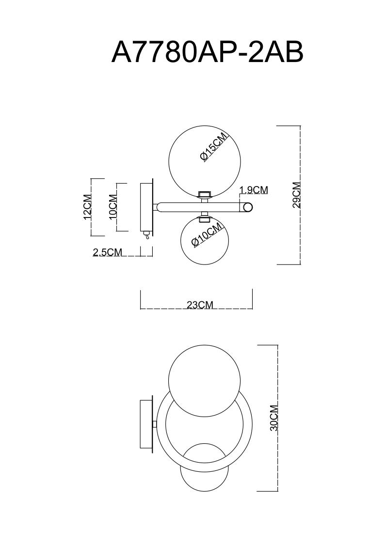 Прозрачное бра Arte Lamp Albus A7780AP-2AB