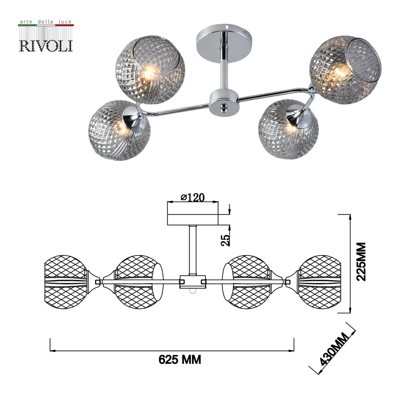 Люстра на штанге Rivoli Haley 3137-304 Б0055383