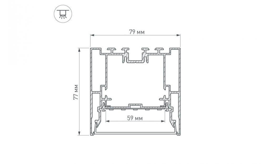 Профиль с экраном Arlight S2-LINE-7977-2500 ANOD+OPAL 021174