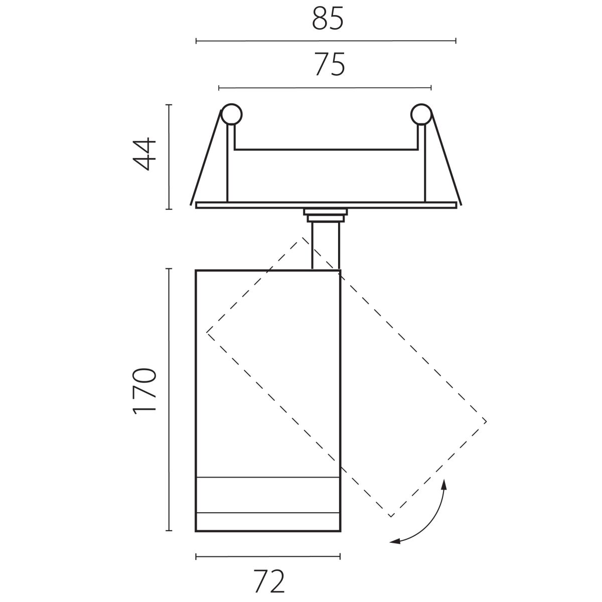 Встраиваемый светильник 20-55G с адаптером Lightstar Canno Pro C4207RS