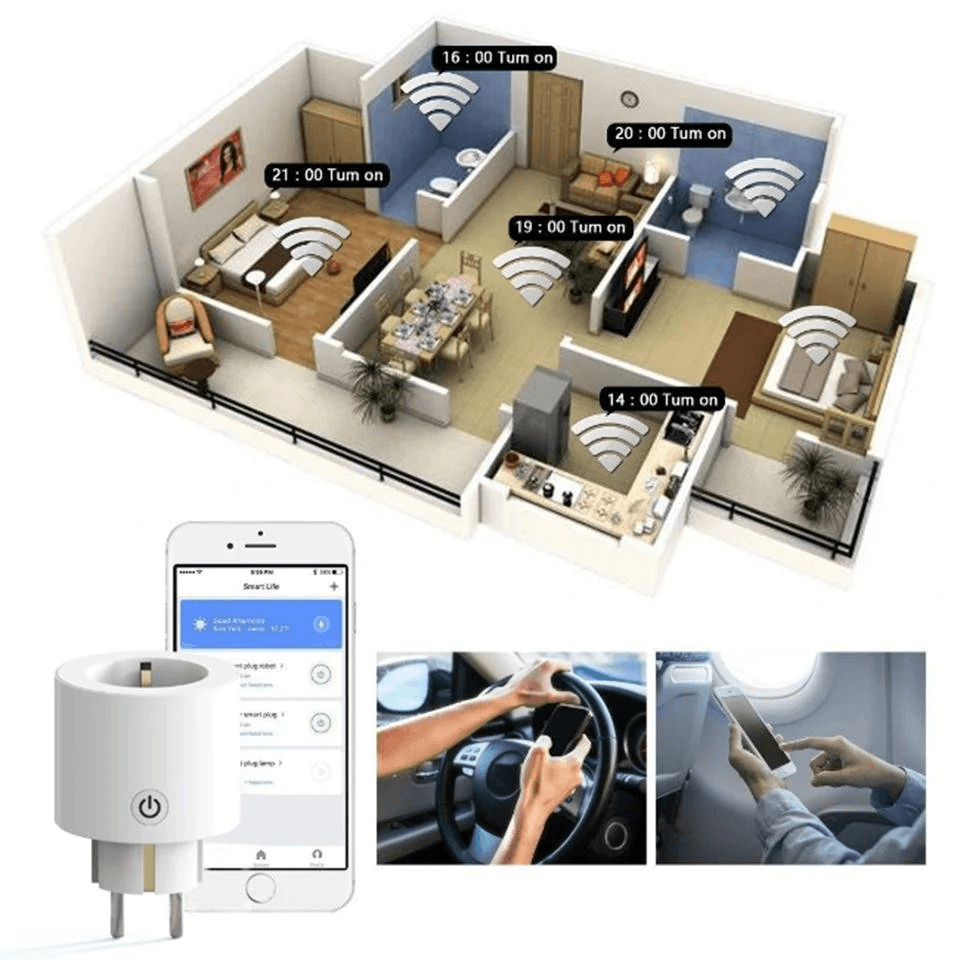 Розетка 1-пост. Moes Smart Socket Wi-Fi 250В 16А IP20 WK-UEU16-M