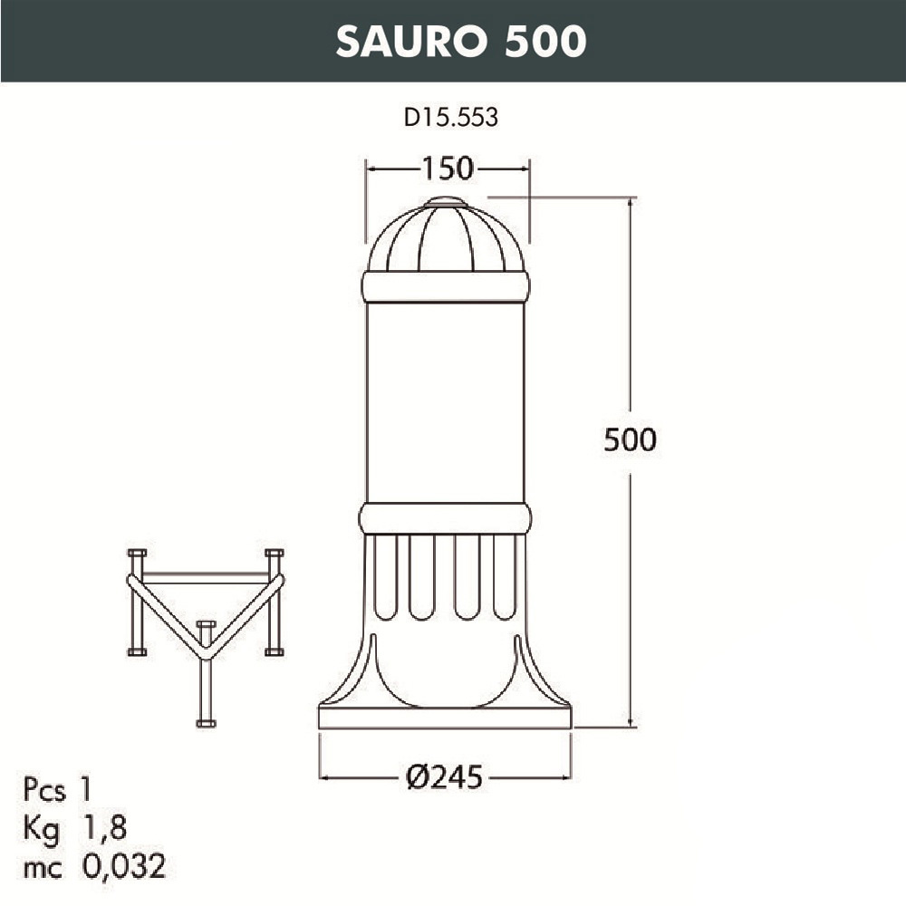Уличный светильник Fumagalli Sauro 500 D15.553.000.BYE27