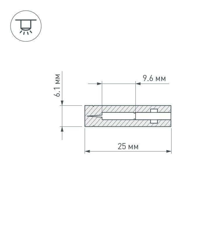 Профиль с экраном Arlight ARH-NANOLINE-5-2000 ANOD 023911