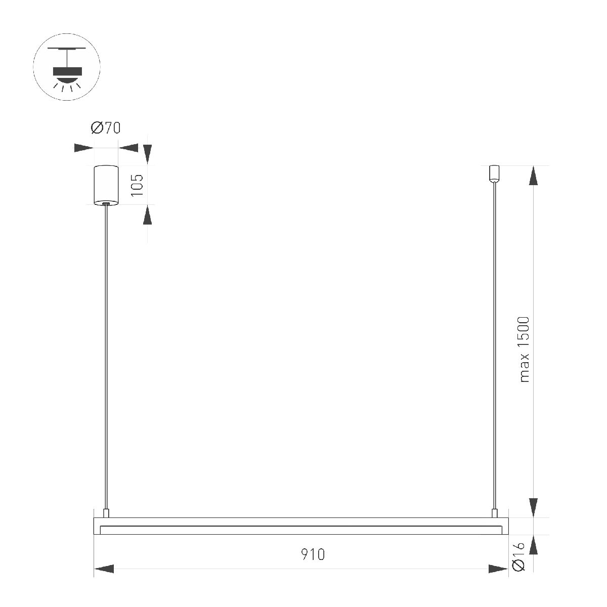 Подвесной светильник Arlight SP-UMBRA-HANG-H-L900-15W Day4000 036946(1)