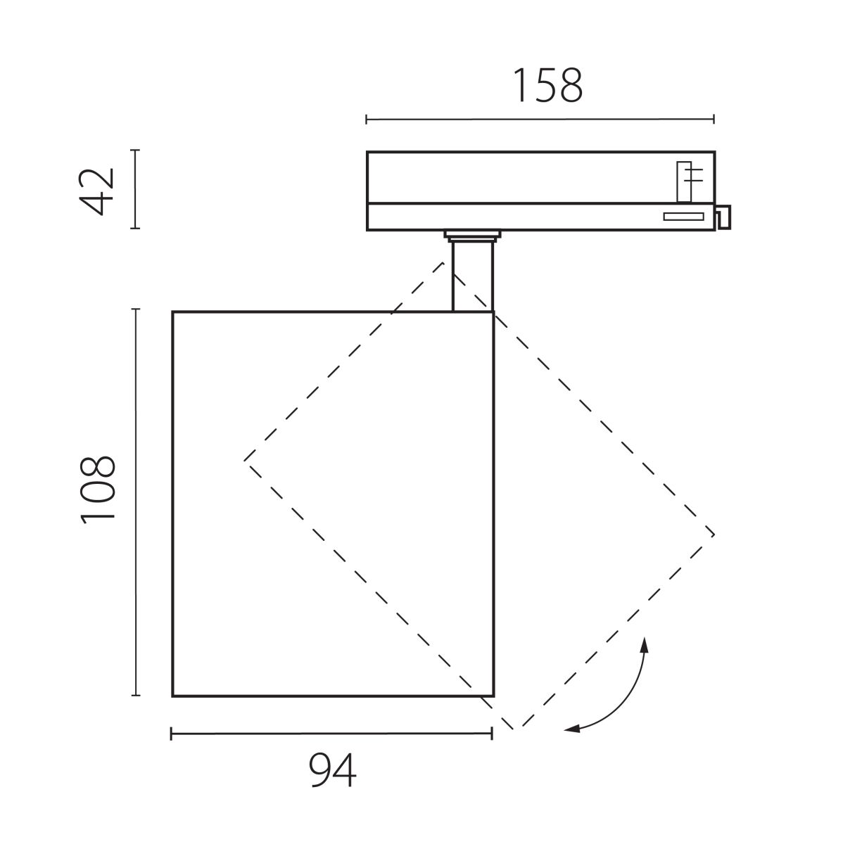 Трековый трехфазный светильник Quattro LED 36G с адаптером Lightstar Alta Base A5447QT36G