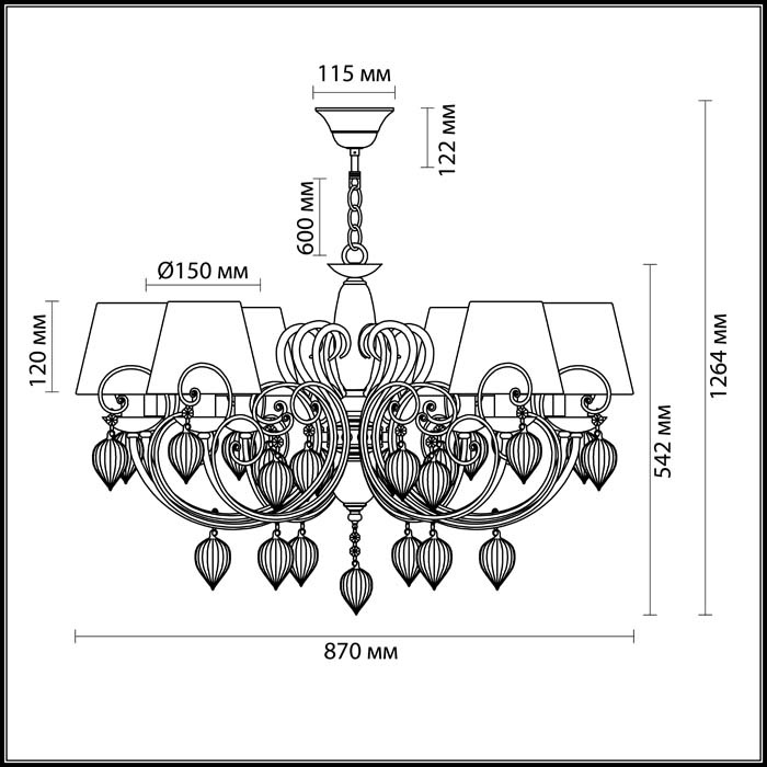 Подвесная люстра Odeon Light Persia 3925/8