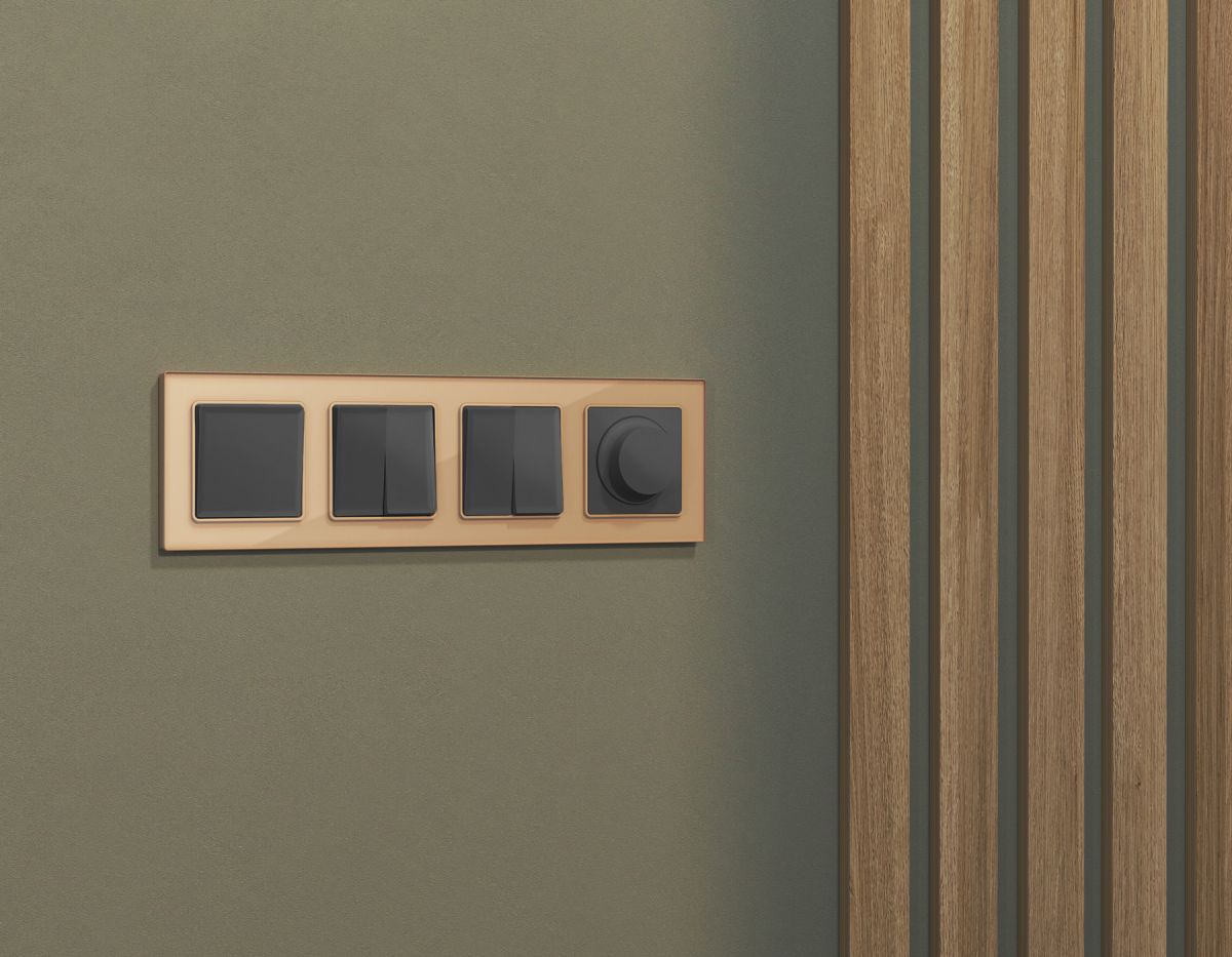 Комплект механизма 2-клавишного перекрестного выключателя 10A-250V Alfa Графит мягкое касание Quant Ambrella Volt MA903030 (AP9030, VM125)