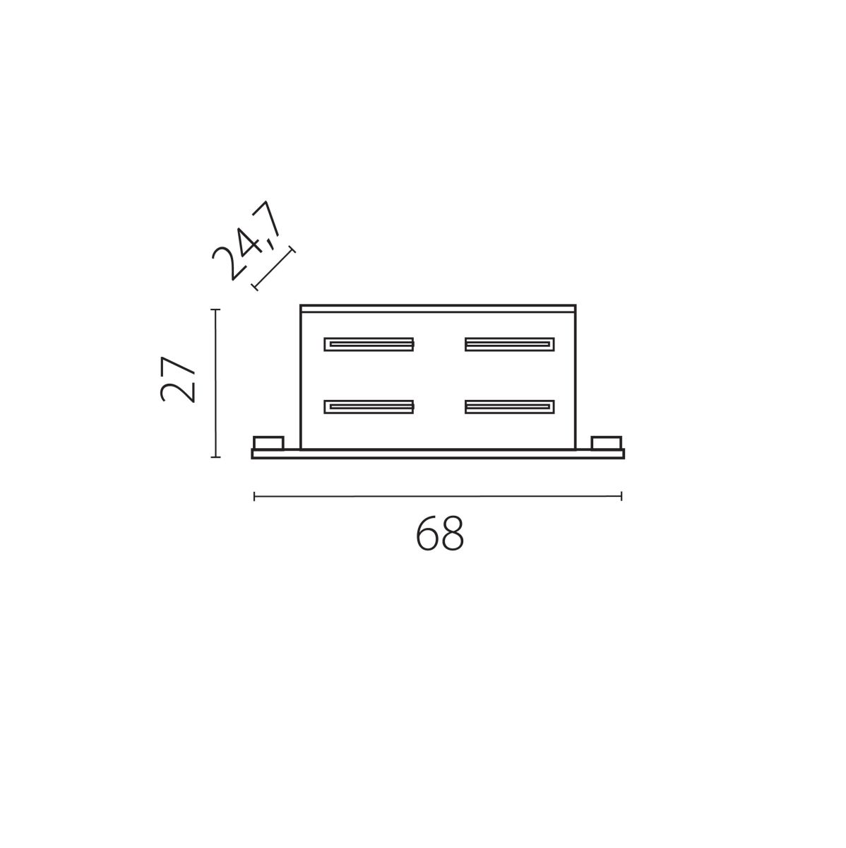 Соединение прямое встраиваемое к треку 5030xx-R Lightstar Quattro 503106-R