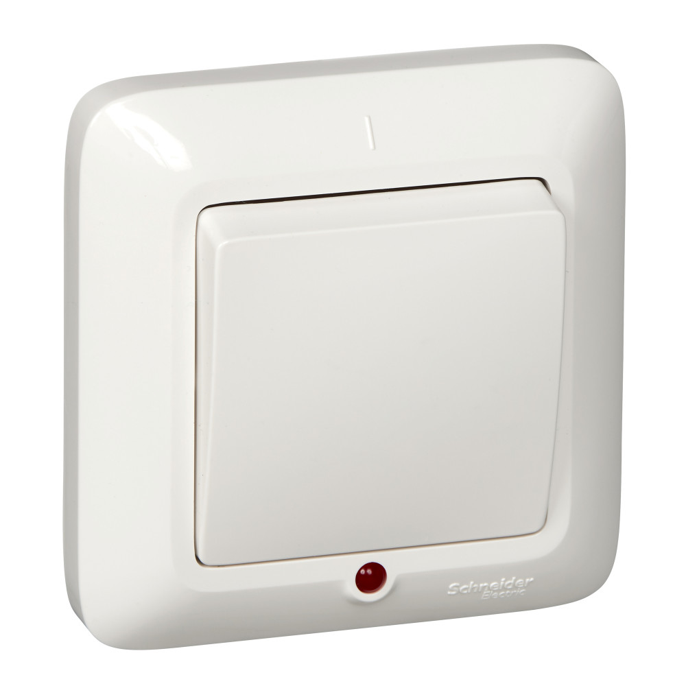 Выключатель 1-клавишный с подсветкой Schneider Electric Прима S16-053-BI