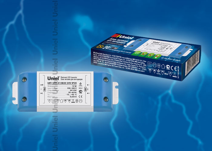 Блок питания Uniel 15Вт UET-VPF-015B20 24V IP20 05831