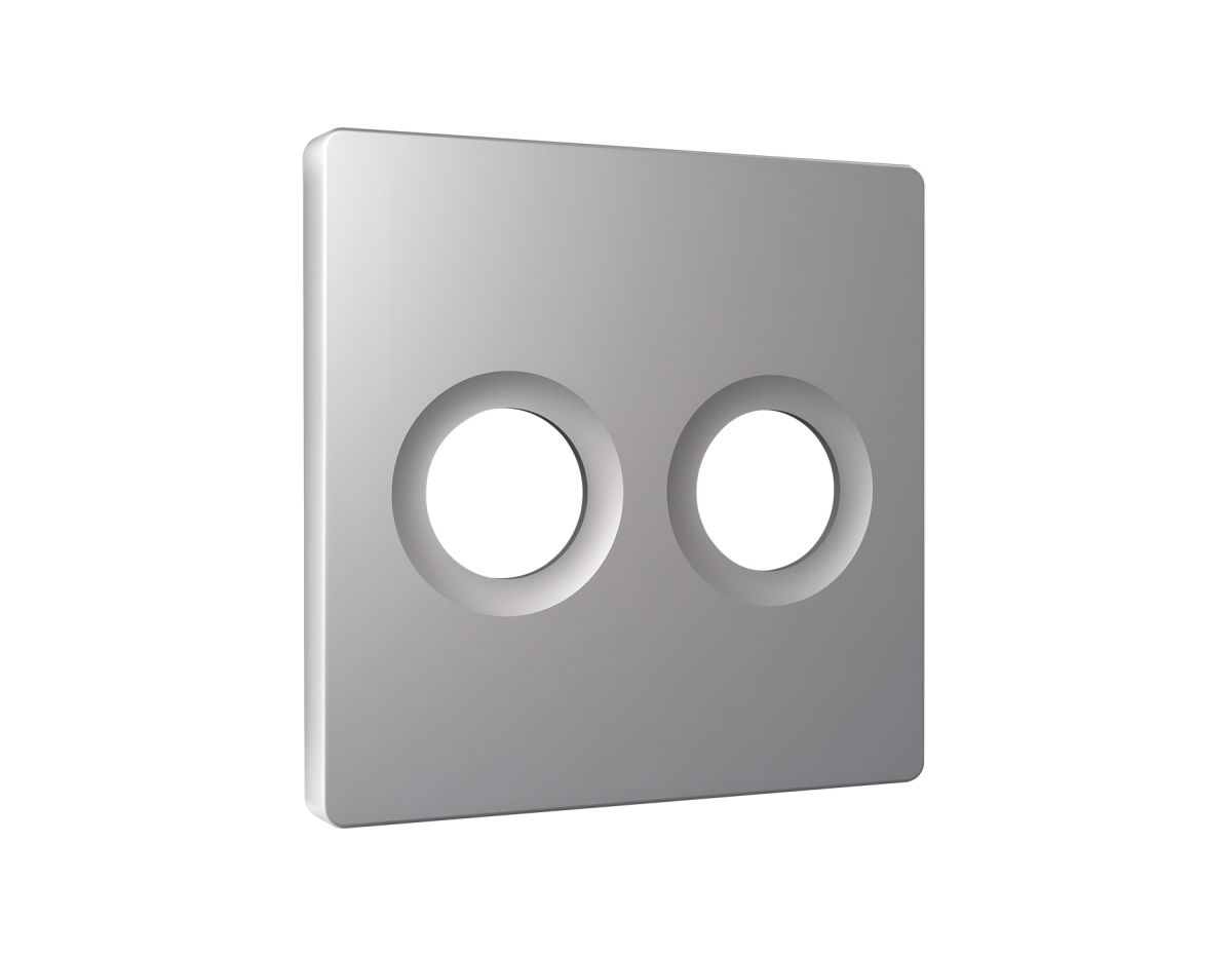 Лицевая панель Alfa (Сталь матовый) для TV двойной розетки Quant Ambrella Volt AP5133