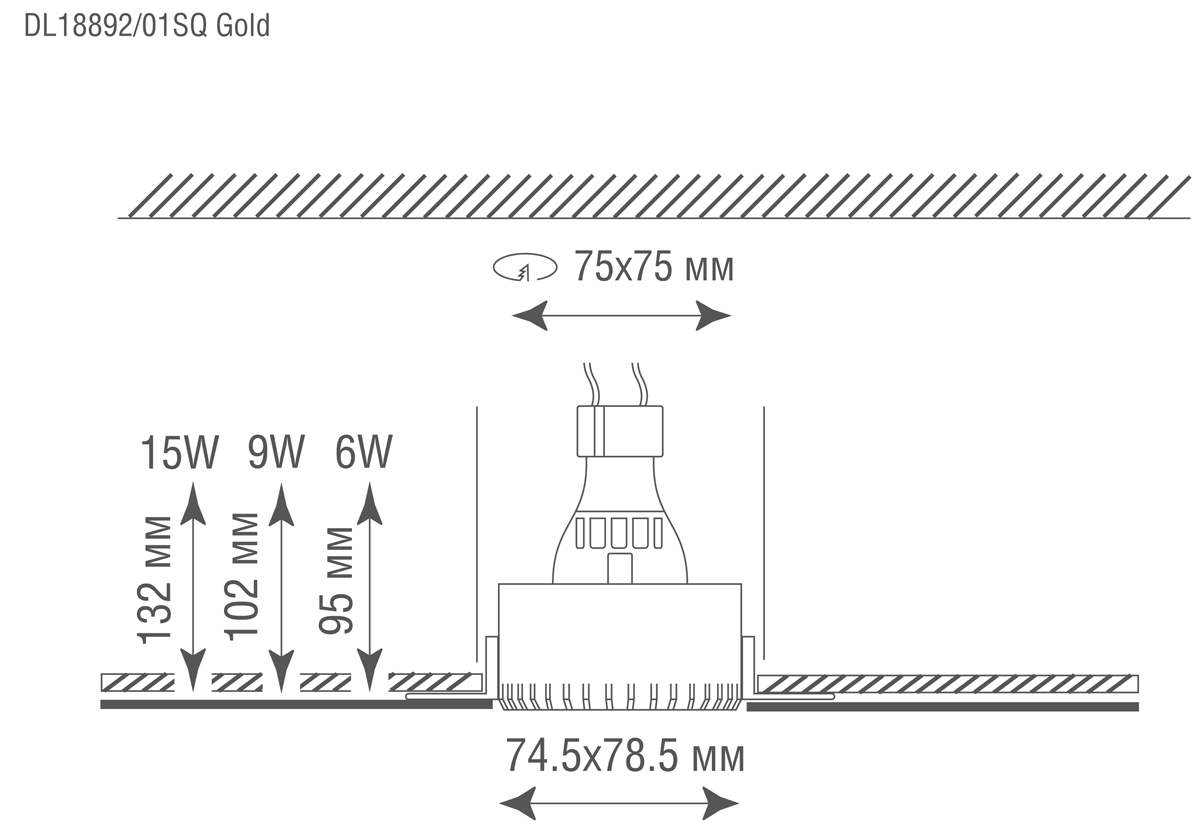 Встраиваемый светильник Donolux Click-click DL18892/01SQ Gold