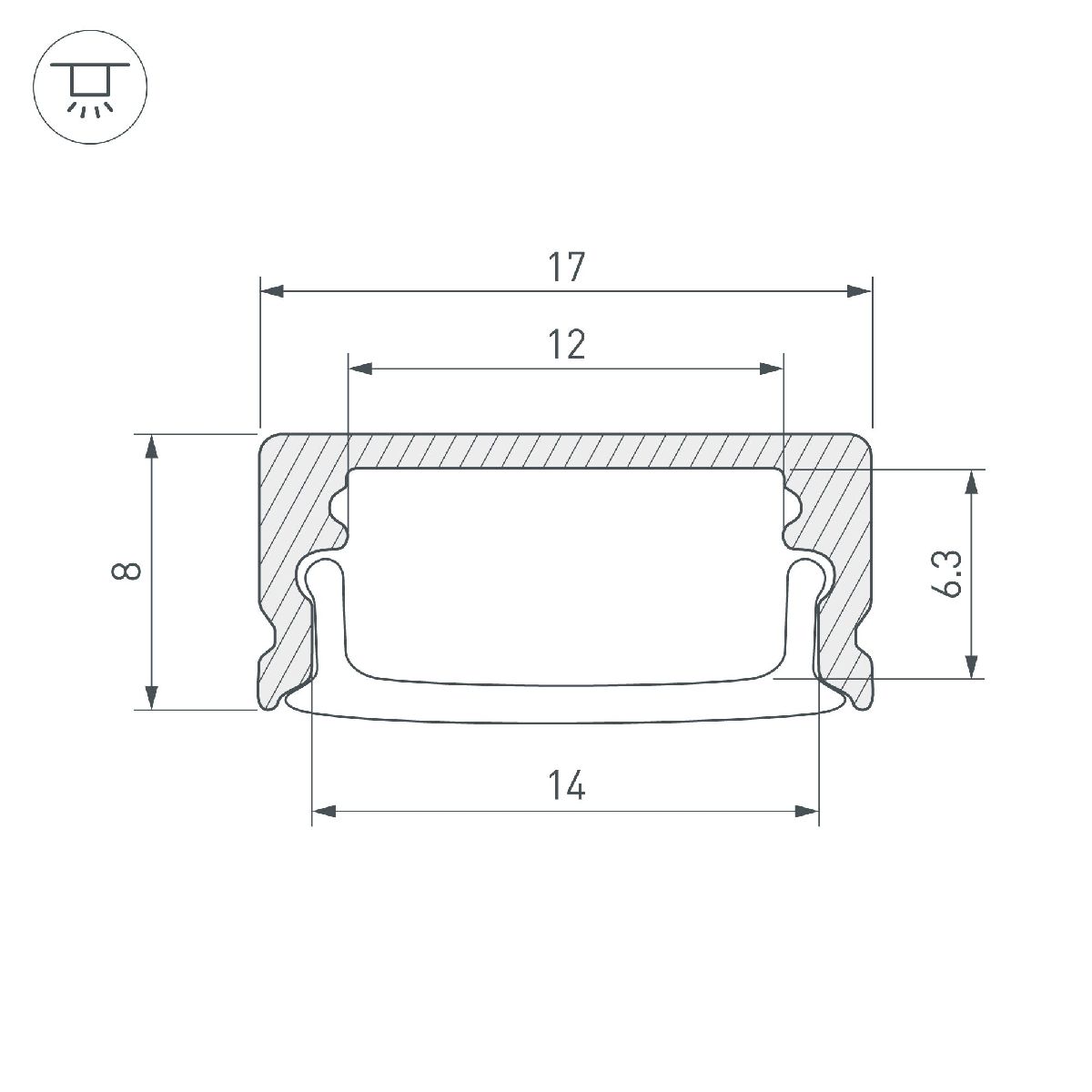 Профиль Arlight LINE-1708-3000 ANOD 047947