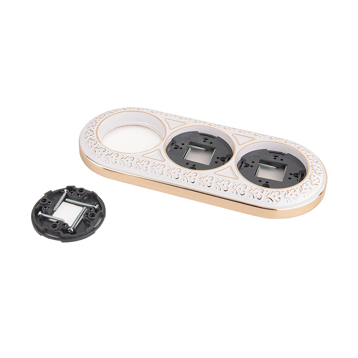 Рамка Werkel Antik Runda на 3 поста белое золото WL70-frame-03 4690389106538
