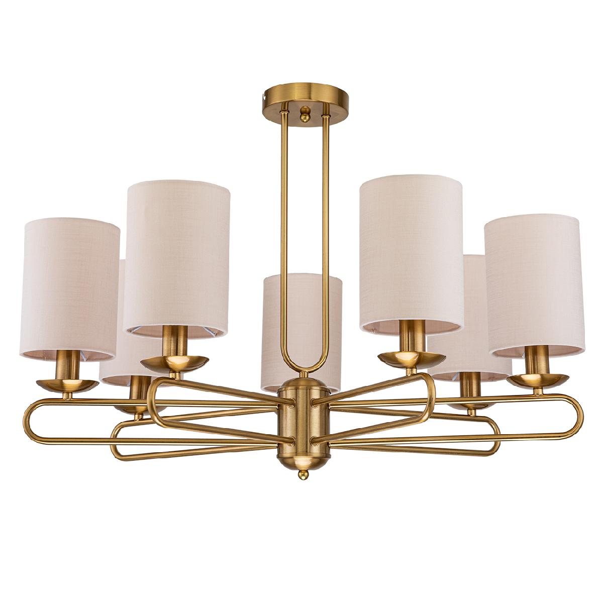 Подвесная люстра с абажуром из ткани Escada Eclipse 10166/7PL Brass